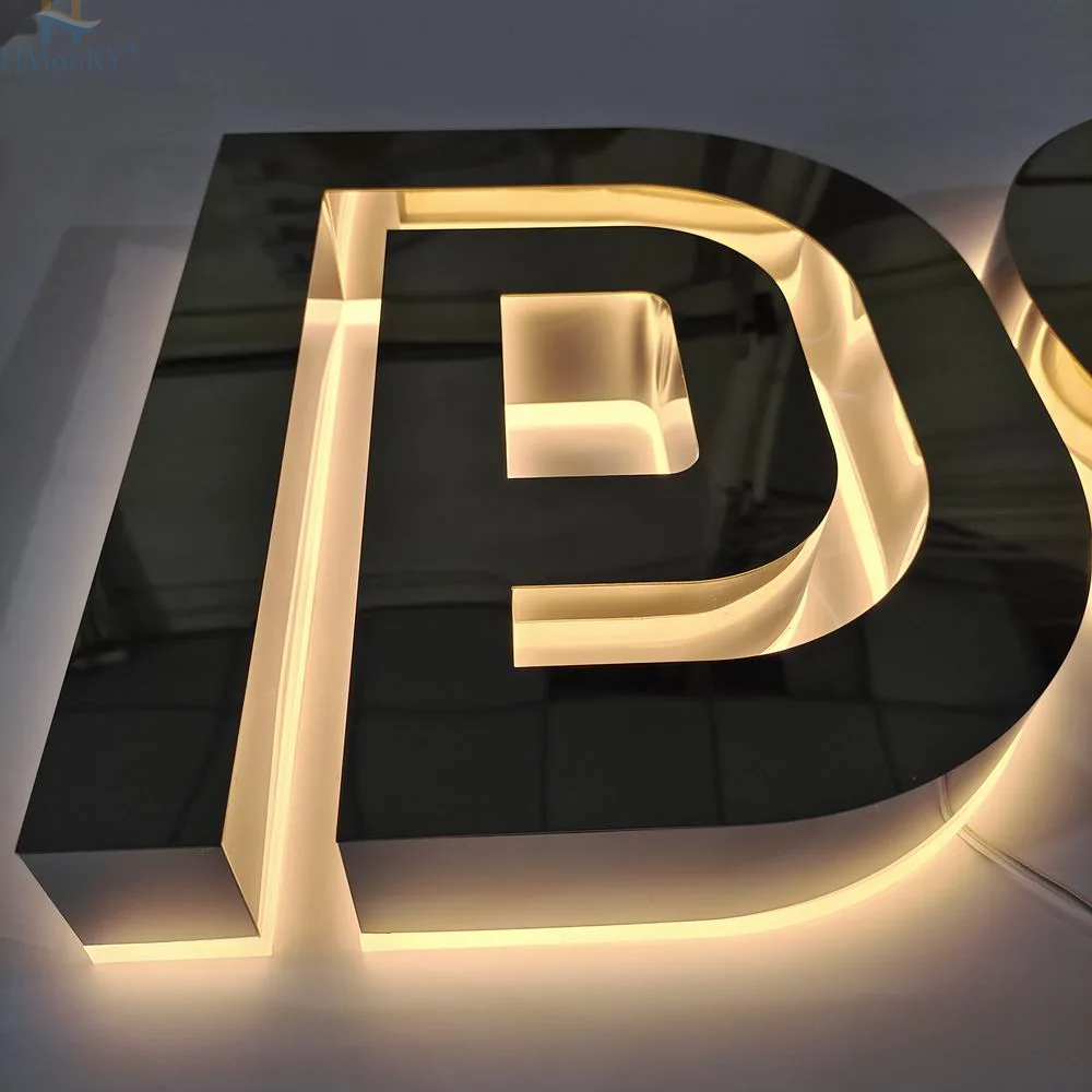 Customized outdoor shop Business backlit 3D letter sign electronic sign stainless steel Led Sign Led