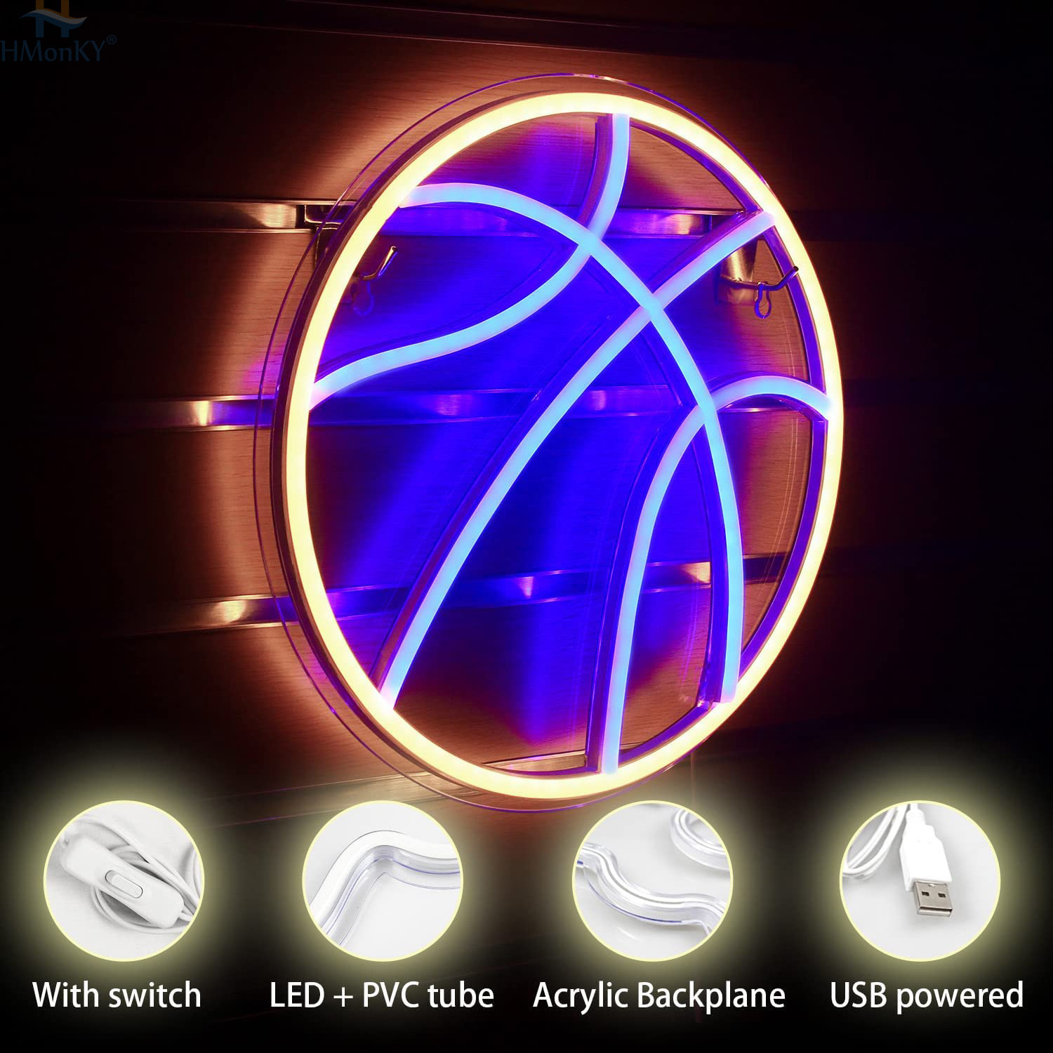 Dropshipping Custom led light neon sign Room Home Decoration Free design craftsman basketball neon sign