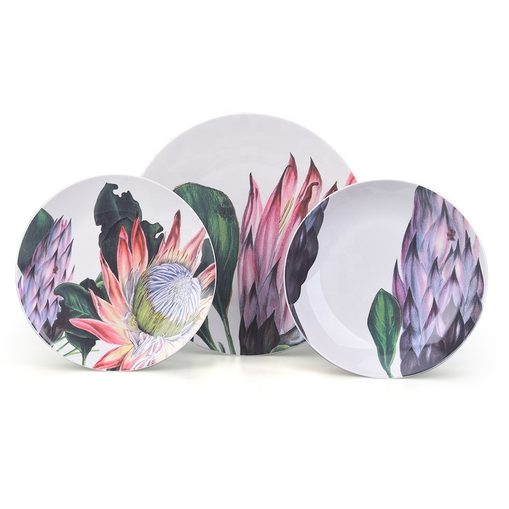 porcelain dinner plates set leaves decal new bone china dinnerware set