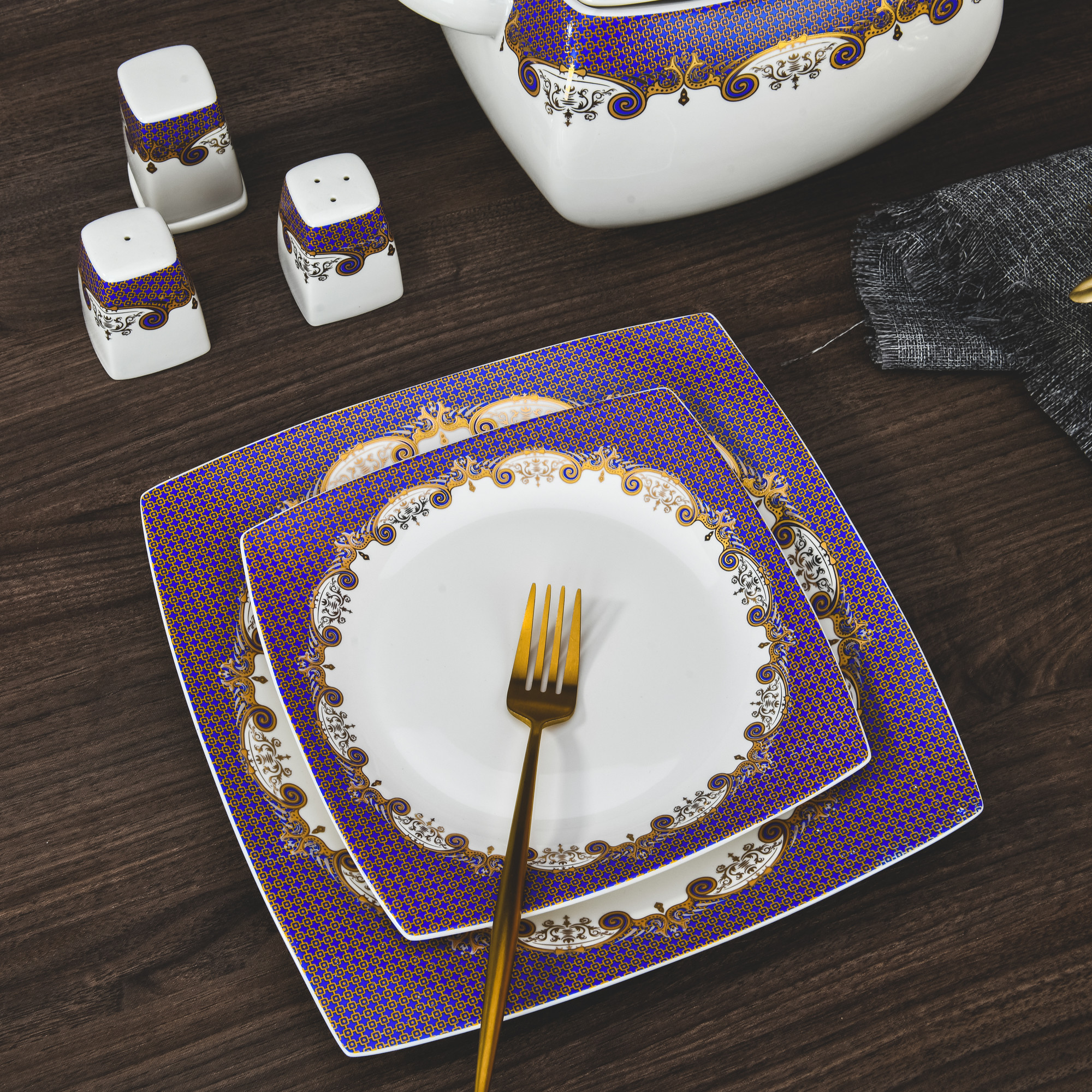 high quality porcelain dinnerware set wholesa Salad Soup Bowl Plate purple porcelain dinnerware sets