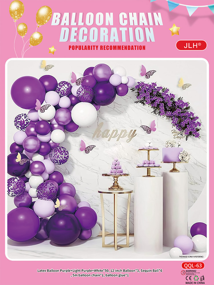 Confetti Balloon Arch Kit Birthday Party Decorations Arch Garland Balloon Purple Party Decorations