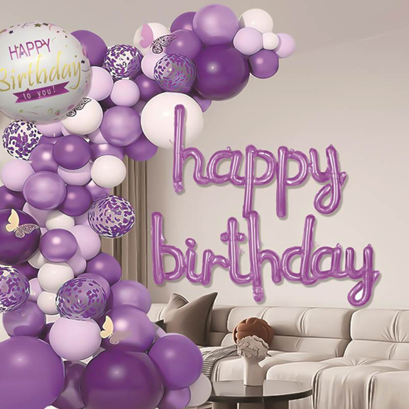 Confetti Balloon Arch Kit Birthday Party Decorations Arch Garland Balloon Purple Party Decorations