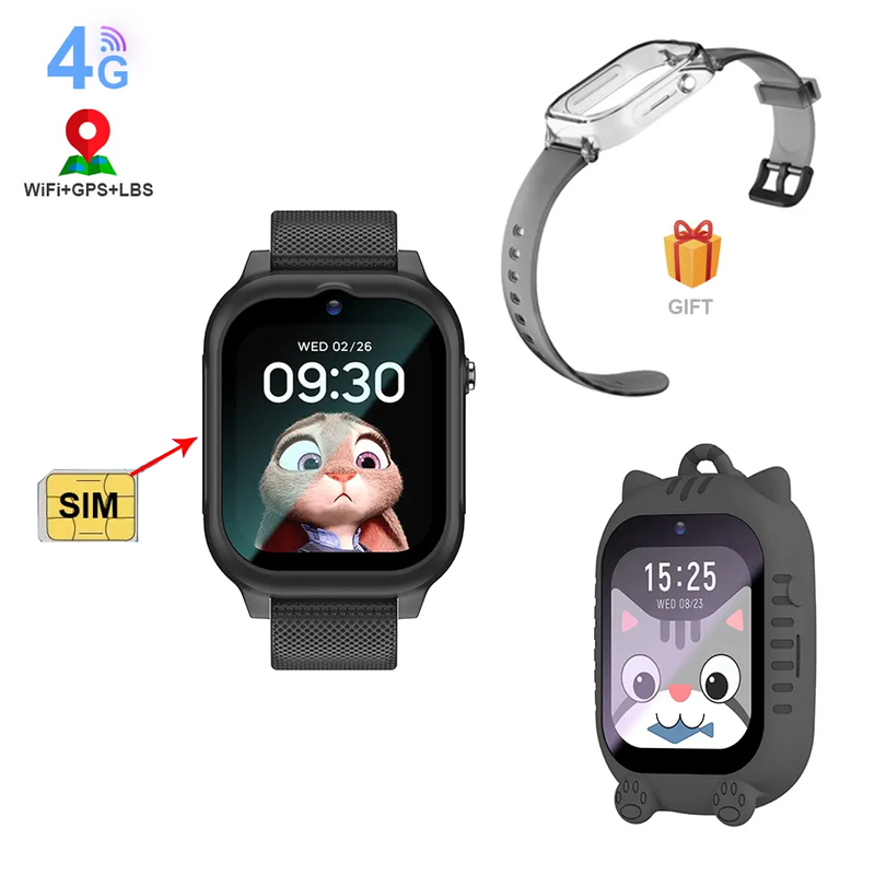 4g kids smart watch with gps and video call sos kid watch sim card smart watch for children