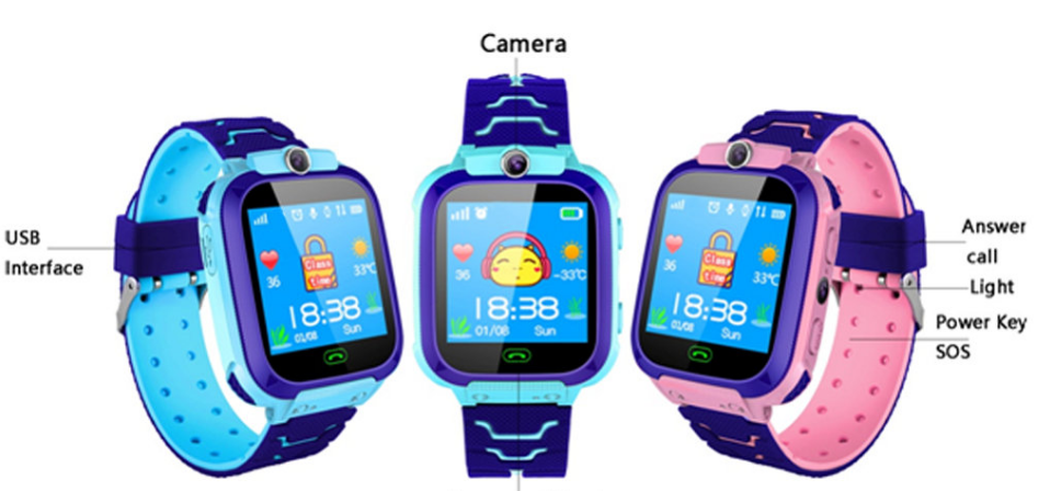 Q12 kids smart watch with sim card IP67 Waterproof sos camera smartwatch phone GPS tracker watch children