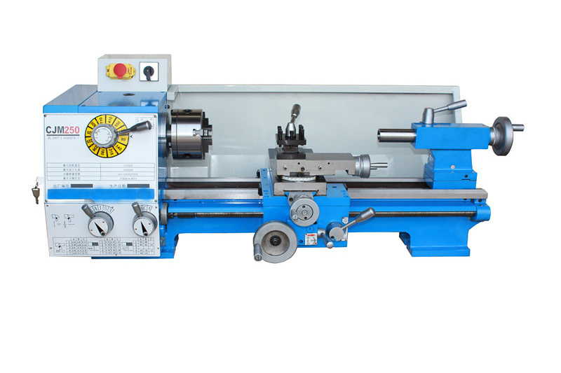 WMT mini manual lathe CJM250 performance 26mm spindle bore mini metal bench lathe for sale