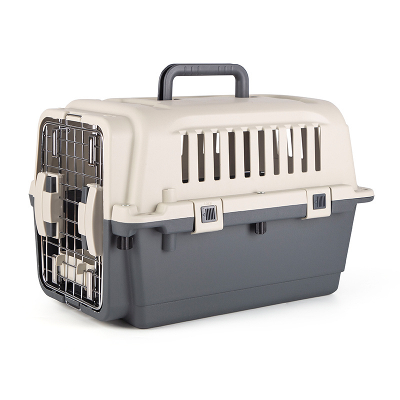 Breathable Airline Approved Plastic Portable Travel cage with wheels Pet Flight Carrier Dog Cage for Dog Cat