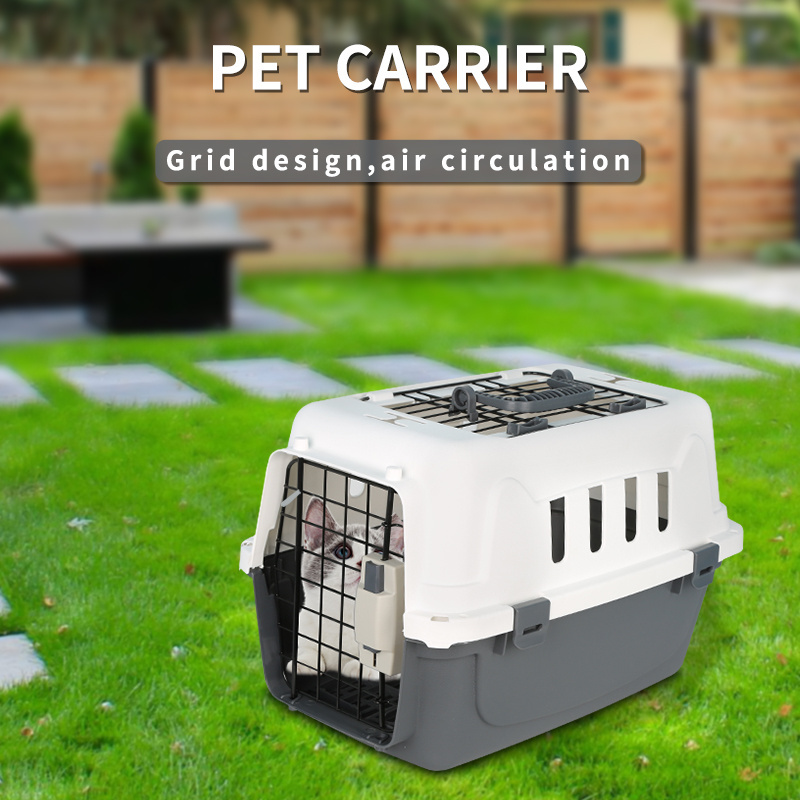 Wholesale Portable Airline Transport PP Tray Plastic On Wheels Black Tall Travel Carrier Heavy Duties Small Pet Crate