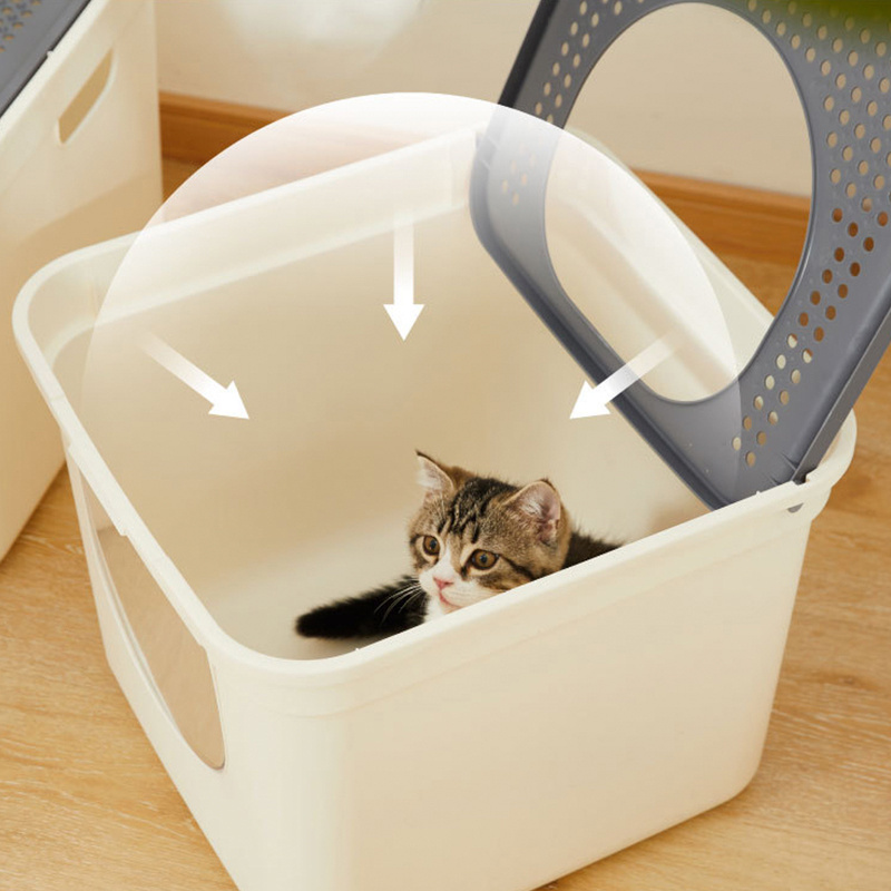 Large Hooded Corner Litter Box with Scoop Cat Litter Box  Toilet  Portable Kitten Clean Toilette Sand Box Container