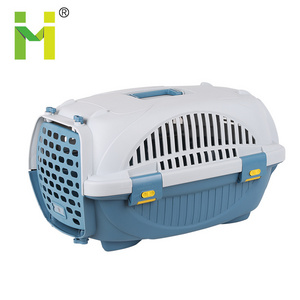 Breathable Airline Approved Plastic Portable Travel Cage with Handle Pet Dog Cage Flight Carrier for Dog Cat