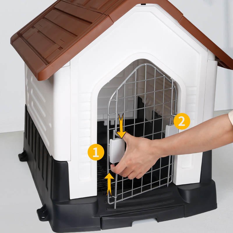 Large Plastic Dog House With Door Outdoor Kennels Pet House Waterproof And Removable Indoor Cat/Rabbit House