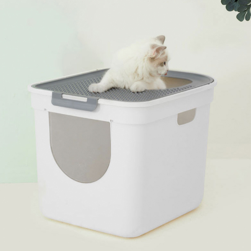 Large Hooded Corner Litter Box with Scoop Cat Litter Box  Toilet  Portable Kitten Clean Toilette Sand Box Container