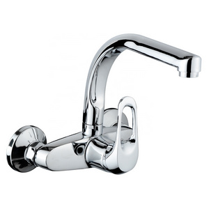 modern Quality Wall Mounted Solid Mixer sink Water Tap Kitchen Faucet two lever For kitchen