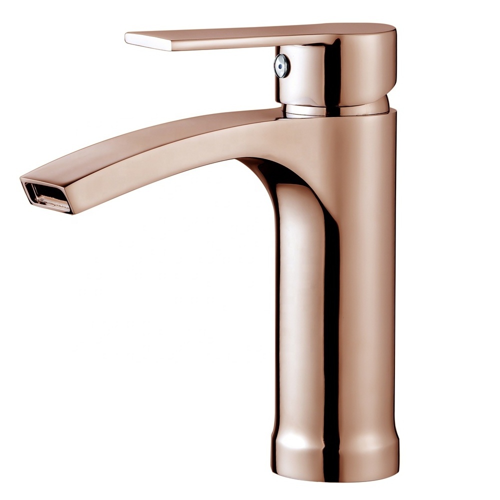 Rose Gold  bathroom sink taps antique brass faucet mixer single handle basin faucets