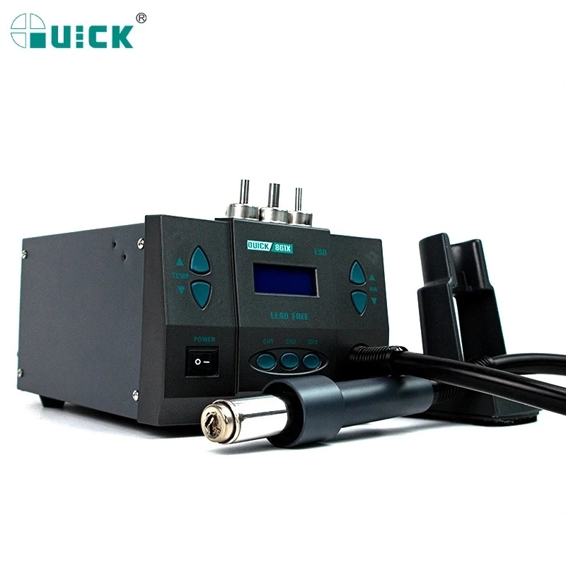 Quick 861X Intelligent Digital Display 1300W High Power Heat Gun Rework Hot Air Gun Lead-free  Desoldering Soldering Station