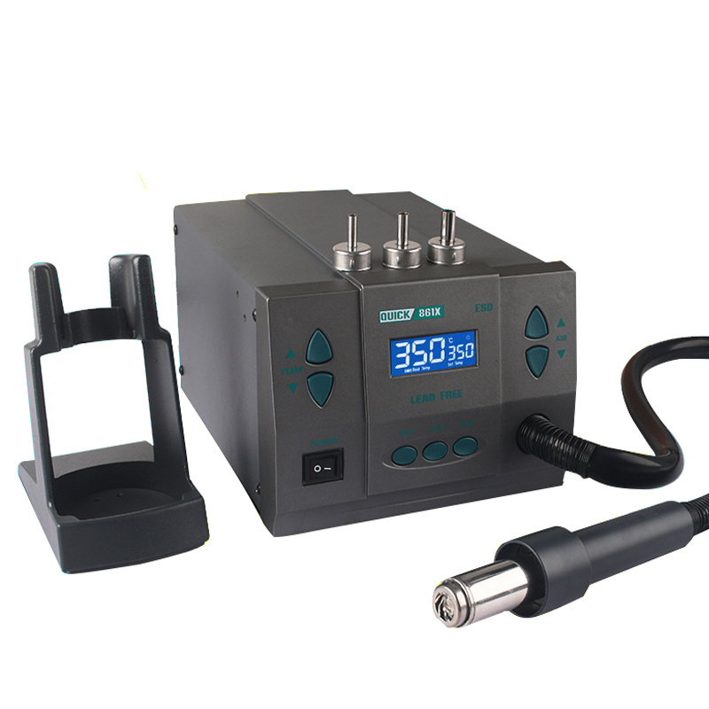 Quick 861X Intelligent Digital Display 1300W High Power Heat Gun Rework Hot Air Gun Lead-free  Desoldering Soldering Station