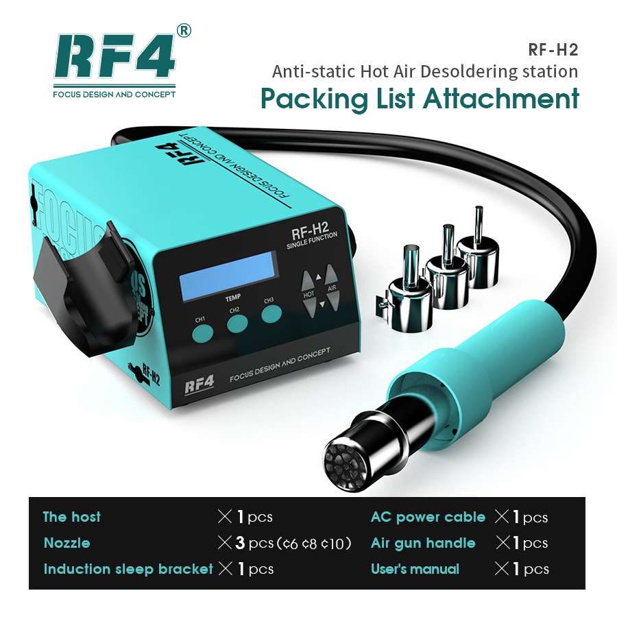 RF4 Automatic Sleep SMD RF-H2 BGA 1000W Digital Hot Air Soldering Rework Station For Phone SMT Repair Soldering Welding Tool