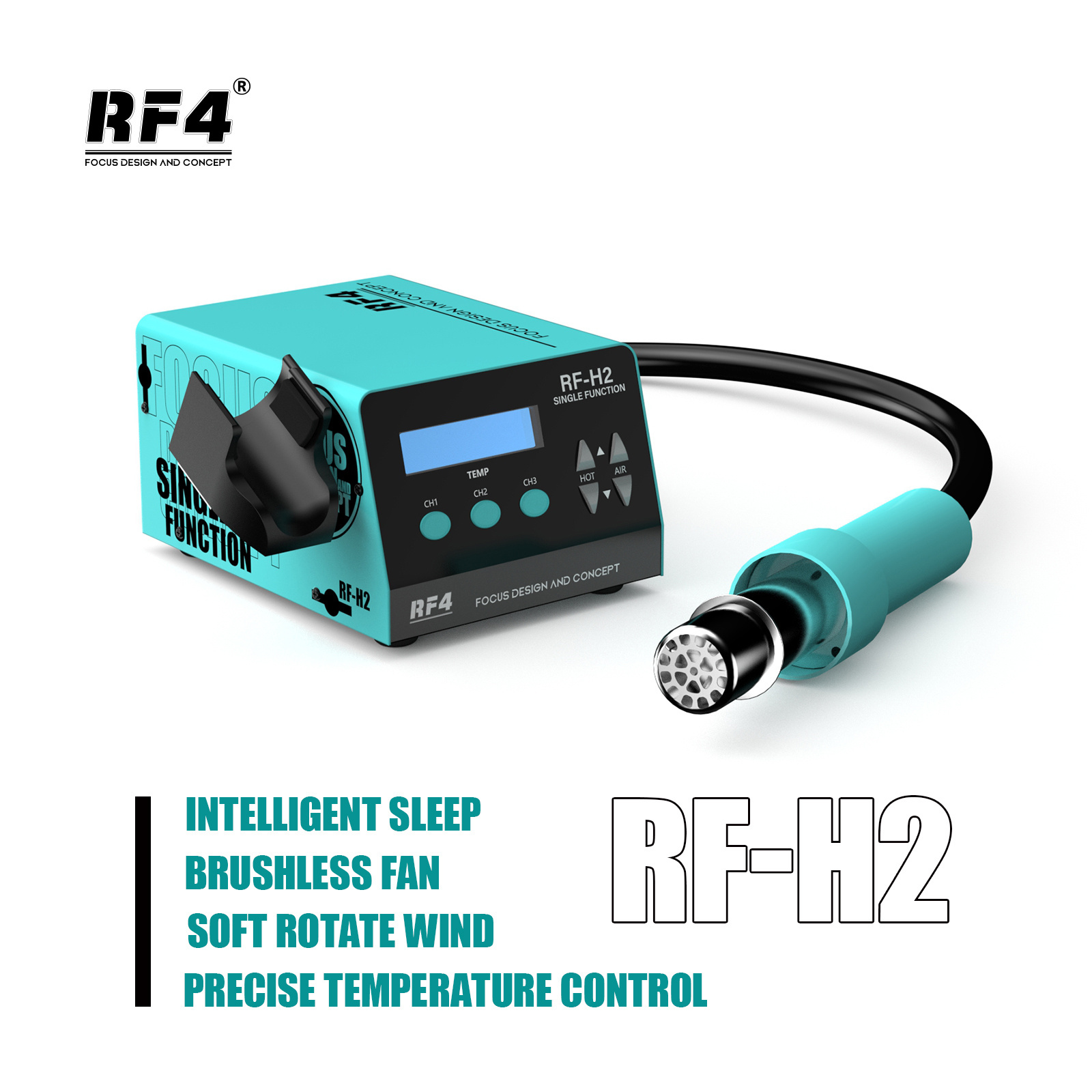 RF4 Automatic Sleep SMD RF-H2 BGA 1000W Digital Hot Air Soldering Rework Station For Phone SMT Repair Soldering Welding Tool