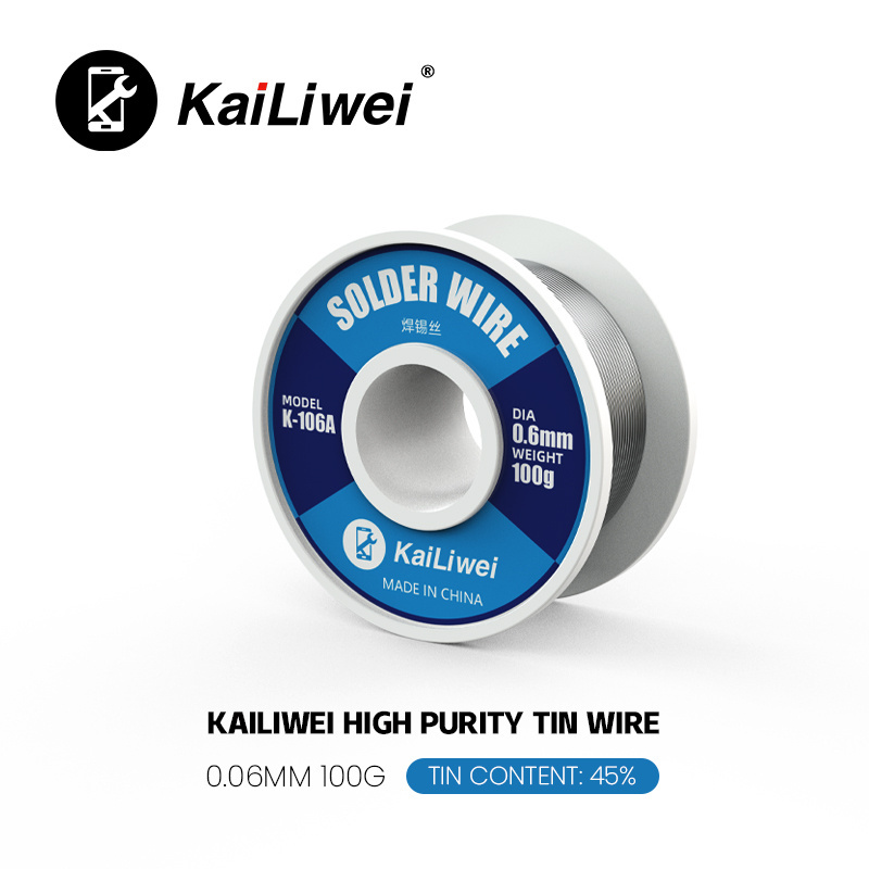 Kailiwei 0.6/0.8mm 100g Flux 45% Rosin Core Lead Tin Solder Wire For Electronics Soldering Welding BGA Rework Accessories