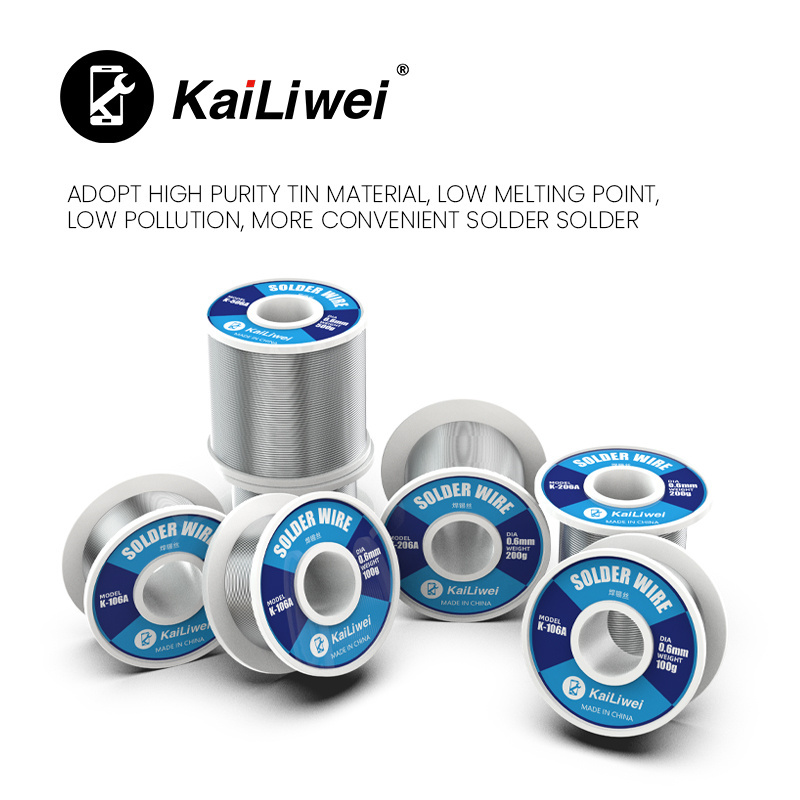 Kailiwei 0.6/0.8mm 100g Flux 45% Rosin Core Lead Tin Solder Wire For Electronics Soldering Welding BGA Rework Accessories