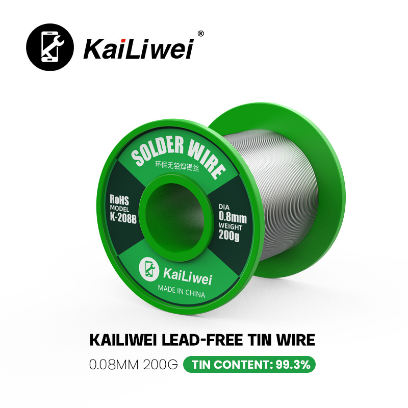 Kailiwei 0.6/0.8mm 200g Flux 99.3% Rosin Core Lead-Free Tin Soldering Solder Wire For Phone Electronics High Purity Welding Wire