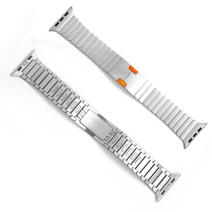 Quick release 316L stainless steel orange titanium watch band for apple watch series 9 8 7 6 se iwatch ultra 40/41/44/45/49 mm