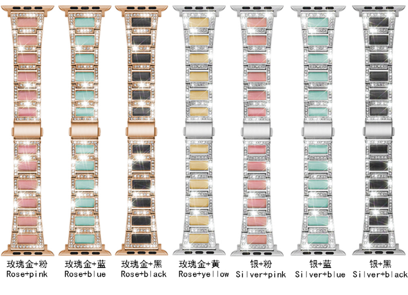 Crystal Stone Rhinestone Bling Watch Strap Stainless Steel Women Bracelet for Apple Watch Band 49mm 45mm 44mm