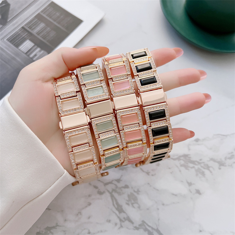 Crystal Stone Rhinestone Bling Watch Strap Stainless Steel Women Bracelet for Apple Watch Band 49mm 45mm 44mm