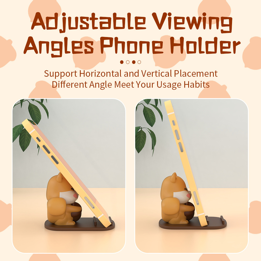 Animal Cartoon Cute Cellphone Phone Stand Squirrel Design 3D Mobile Phone Holder