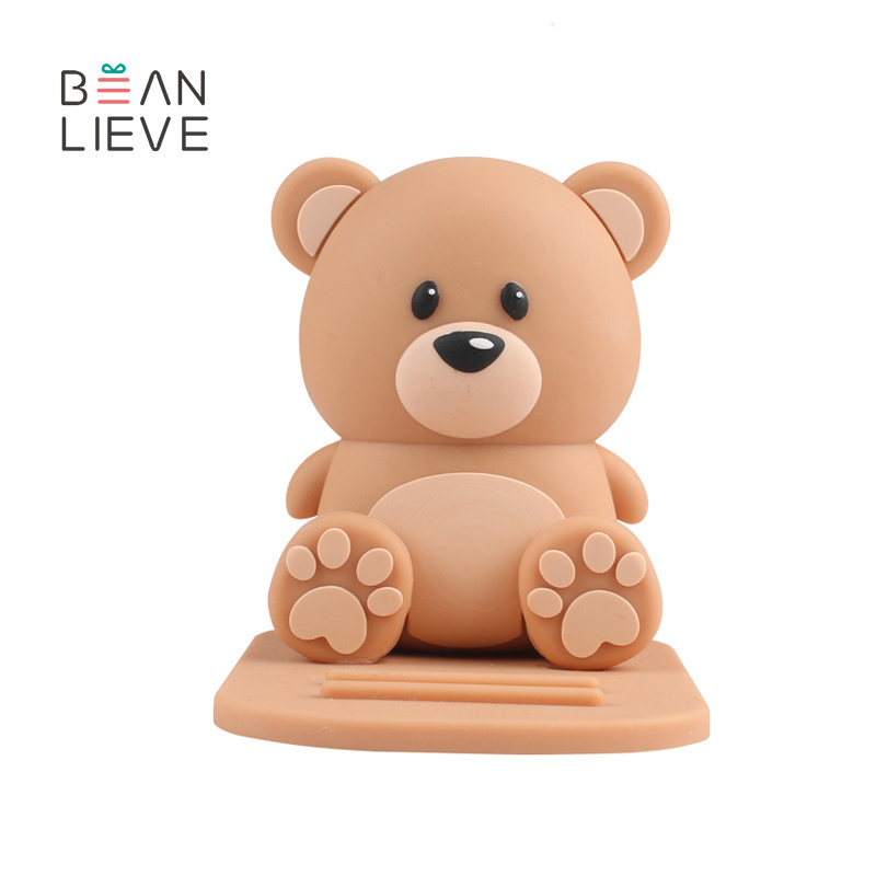 Beanlieve Adjustable Desk Bedside Video Cartoon Cute Cellphone Stand Bear Mobile Phone Holder