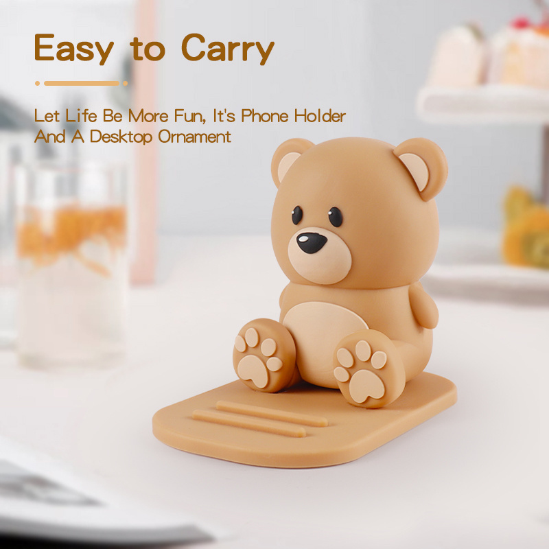 Beanlieve Adjustable Desk Bedside Video Cartoon Cute Cellphone Stand Bear Mobile Phone Holder