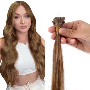 Hair Extensions Pre Bonded Flat Tip Human Hair Hairpieces Glue Flat Tipped Hairpiece For Women 100 Strand