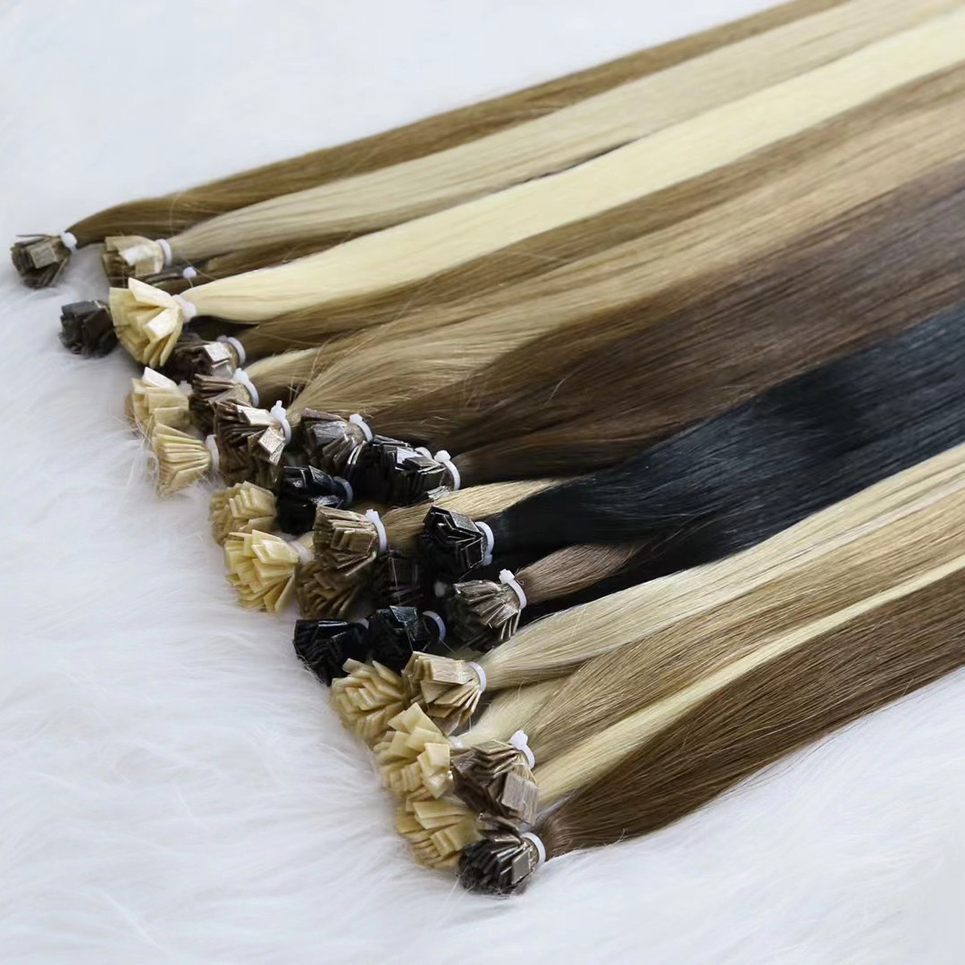 Wholesale 100% Virgin European Human Hair 12A Thick Ends 613 22 Inch Cuticle Aligned Straight Flat Tip Hair Extensions In Stock