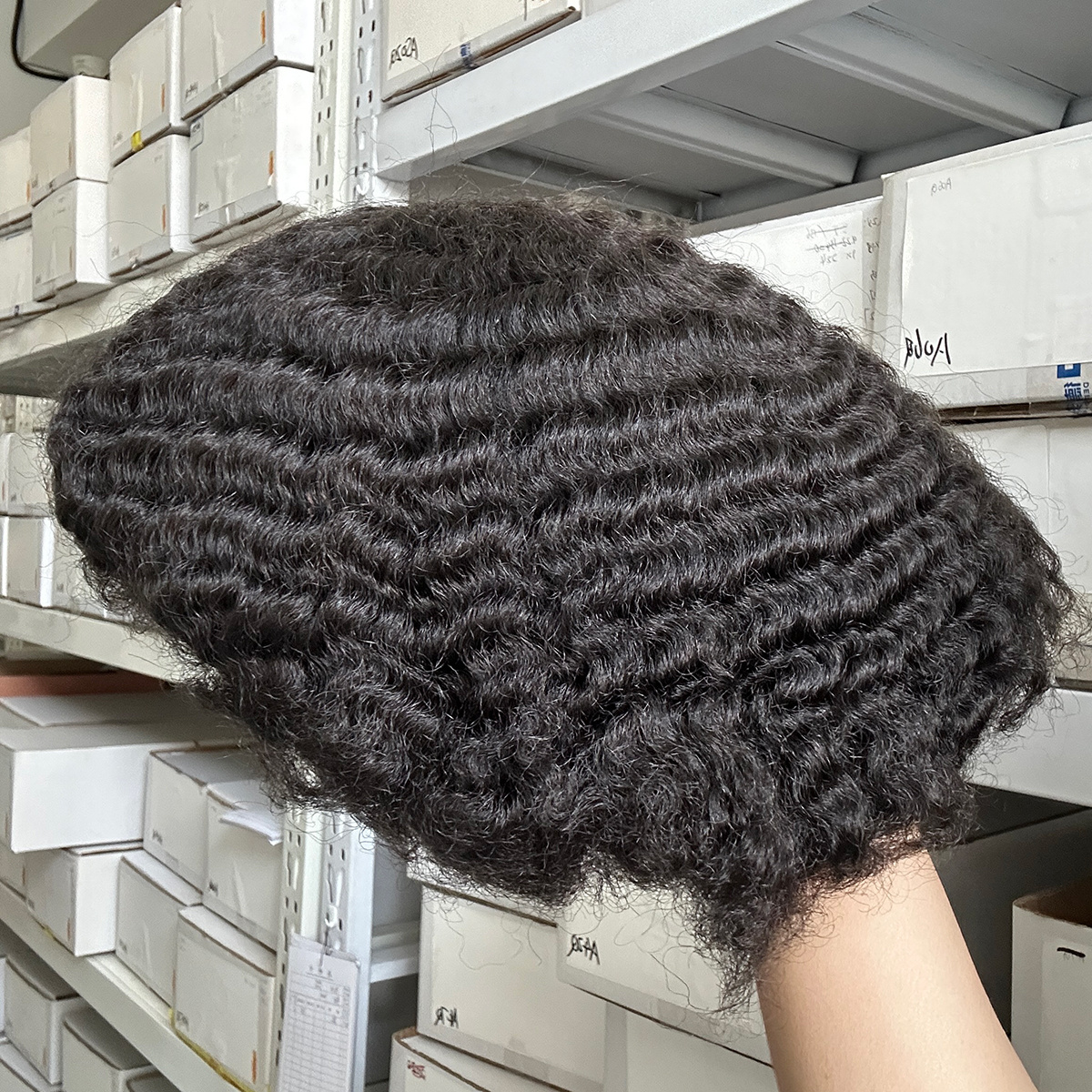 Black African Man Hairpiece 100% Raw Virgin Remy Lace System Wholesale Afro Curly Toupee To Enhance Natural Hair Wigs For Men