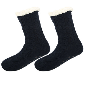 European and American thickened plush insulation socks autumn winter glue dispensing anti slip sleep  carpet sock