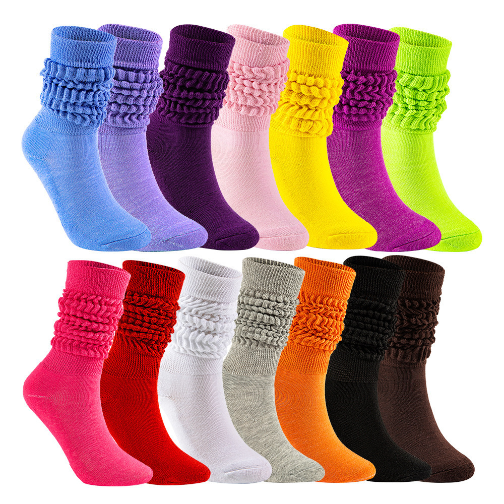 Hot sale long slouch socks cotton knit loose fit winter thick slouch socks for women