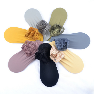 Wholesale new plain cotton socks sexy lace breathable boat ankle socks women