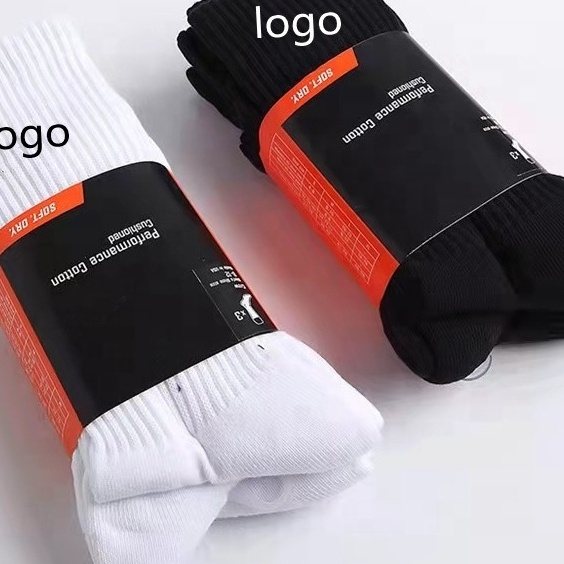 Wholesale cotton printed gym grip socks classic white black plain unisex athletic sports socks men custom logo