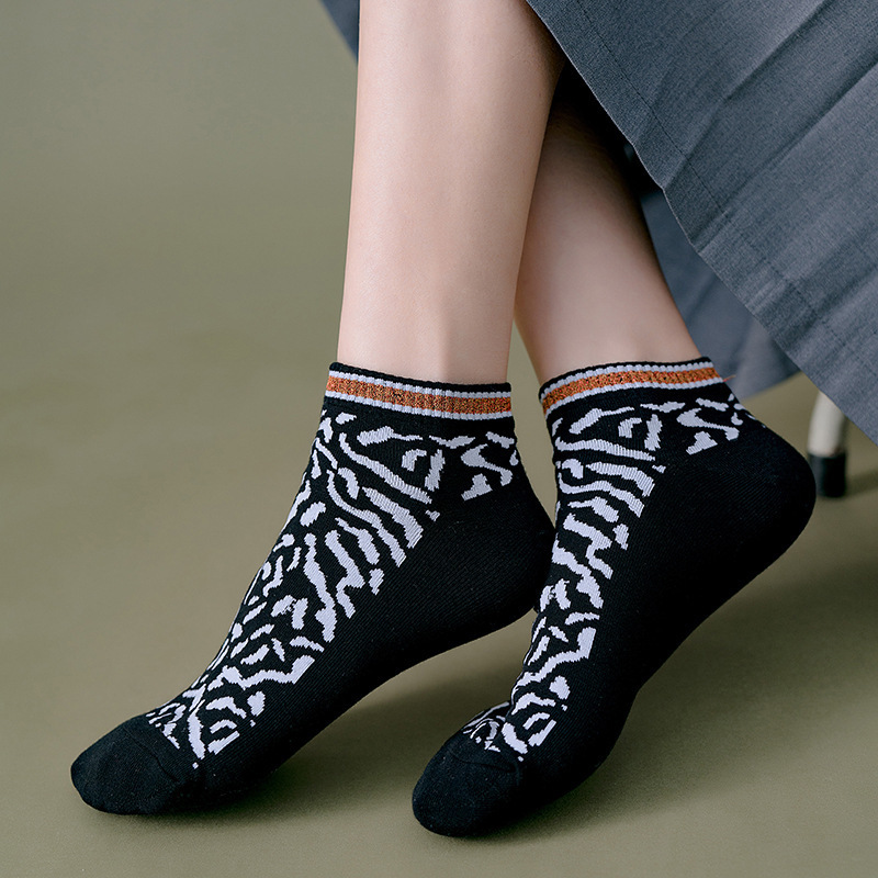 Cheap socks summer women designer ankle knit leopard print socks