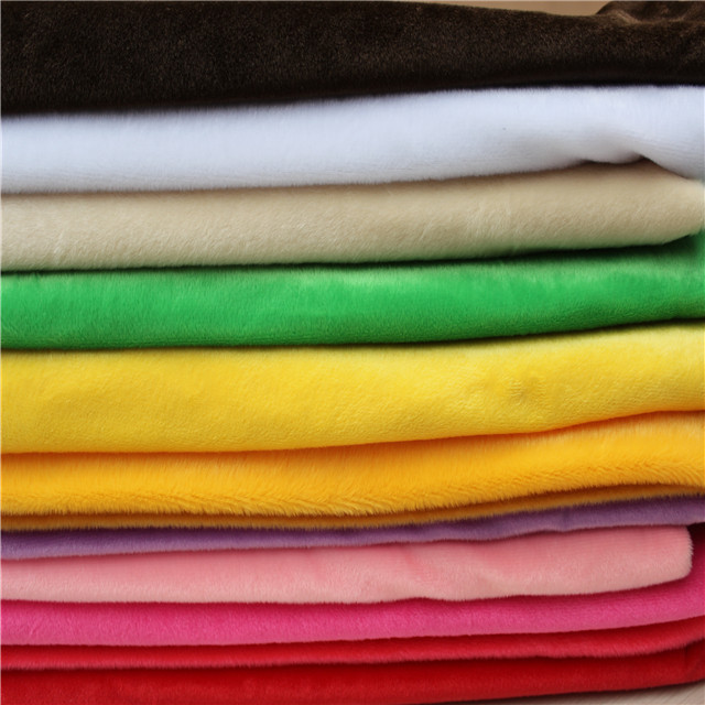 100% polyester colorful DTY cuddle soft velboa minky fabric for toys and garment