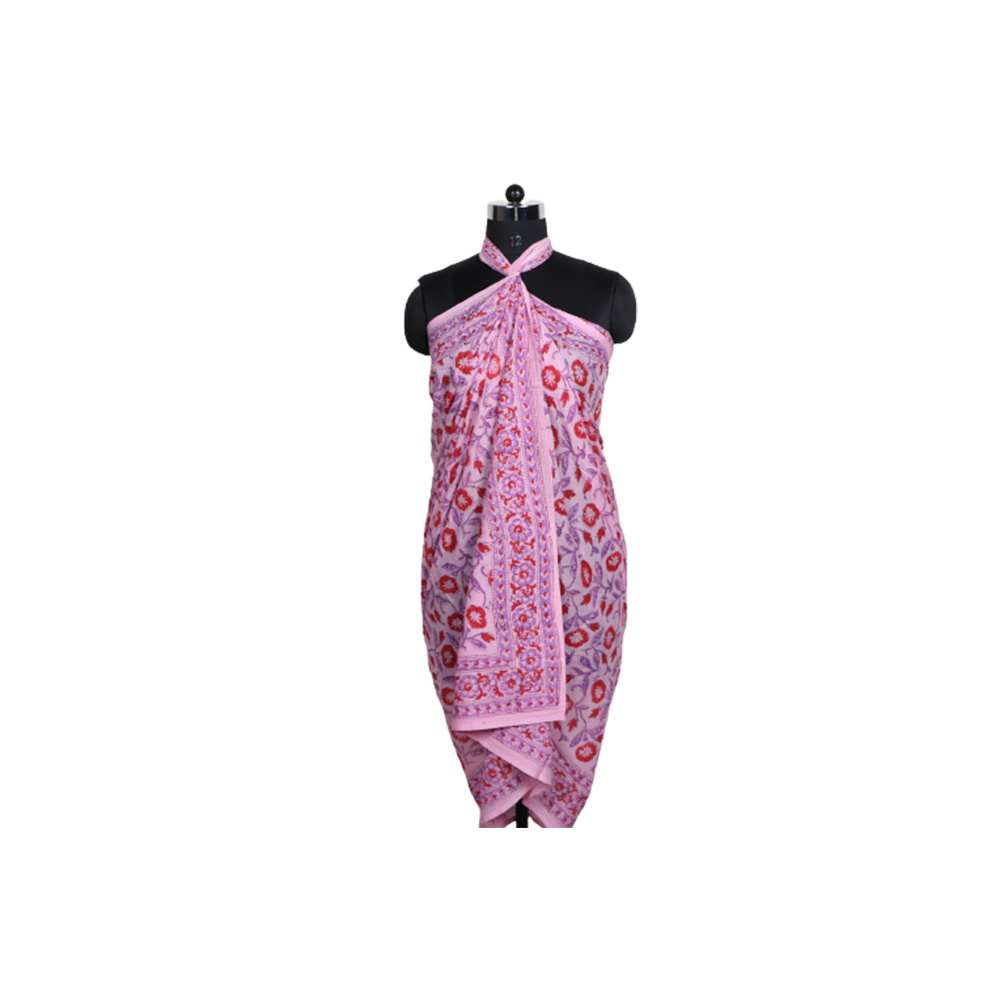 Bulk Supplier Printed Pareo Beach Dress 100% Cotton Rayon Sarong Bikini