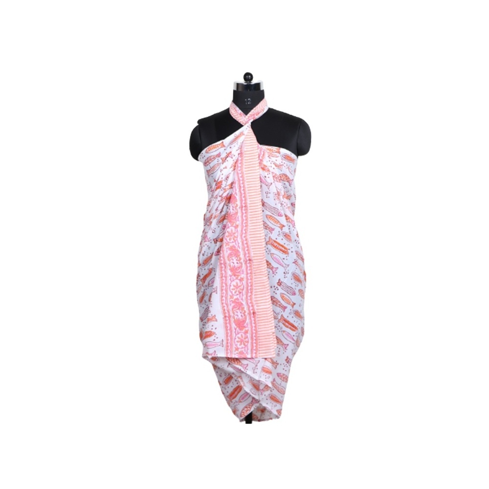 Modern Design Printed Pareo Beach Dress 100% Cotton / Rayon Sarong Bikini Swimwear Cover Up Summer Beach