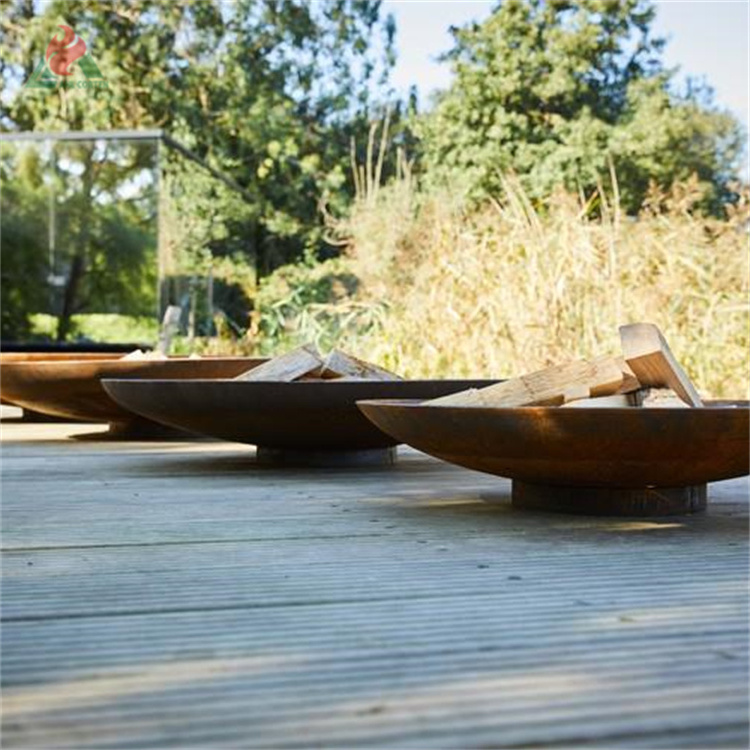 100cm corten steel fire pit and water bowl corten steel extra large fire pit and water bowl