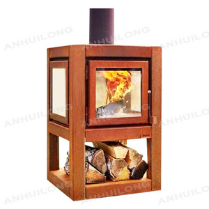 New Wood Burning corten steel Freestanding Outdoor Fireplace with wheels