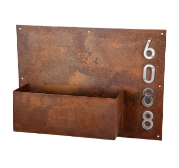 Vertical Corten Steel Garden Wall Hanging Planter Address Planter