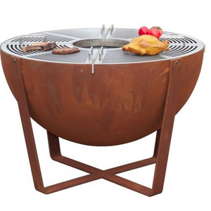 Home Garden Barbecue Camping party fire pit with table Wood BBQ Barbeque Grill