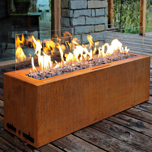 Camping patio heater outdoor decorative corten steel gas fire pits table