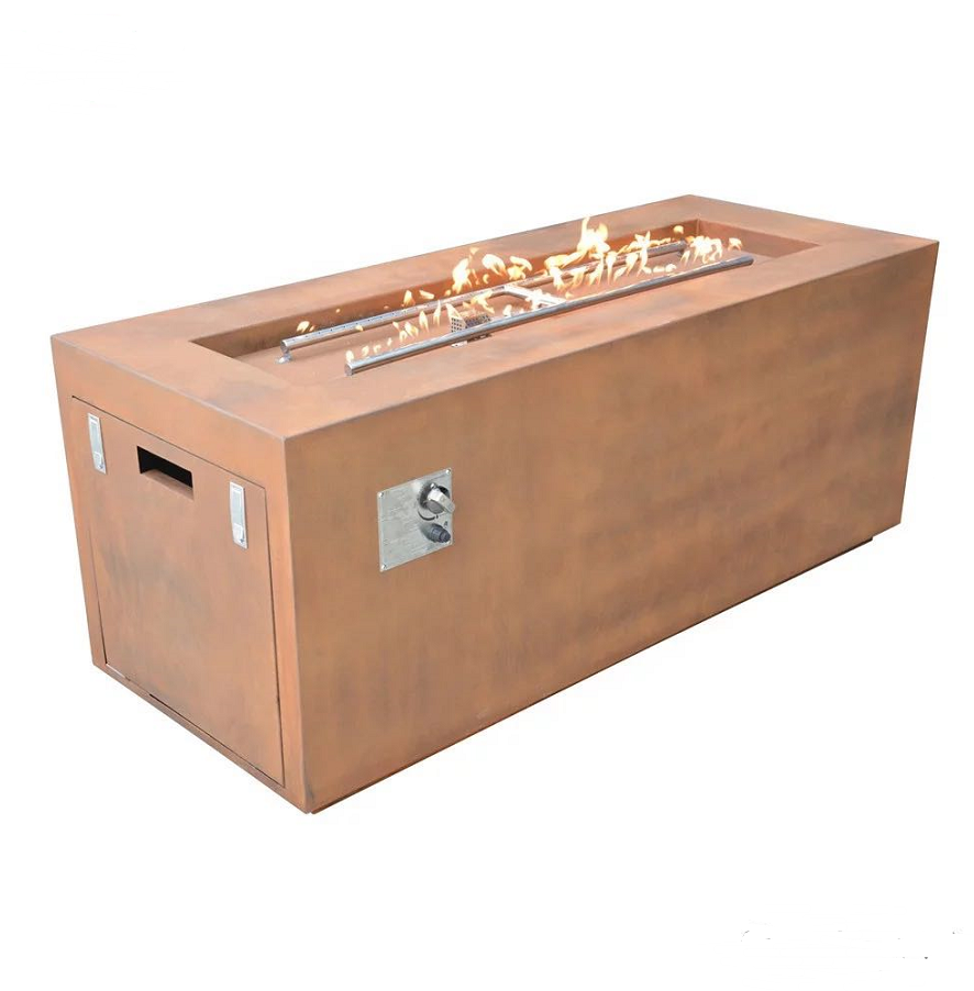 98 Inch Gas Fire Pit Table 50000 BTU Steel Surface Outdoor Propane Fire Table