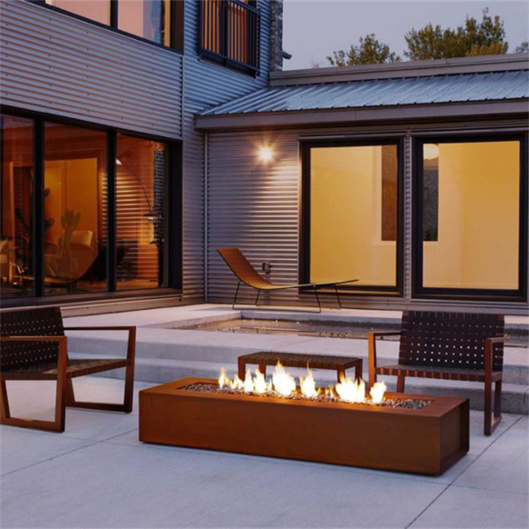 Corten steel fireplace patio Outdoor table top camping corten steel metal brazier fire pit