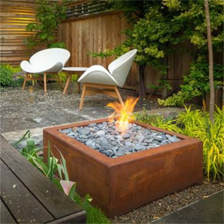 Corten steel fireplace patio Outdoor table top camping corten steel metal brazier fire pit