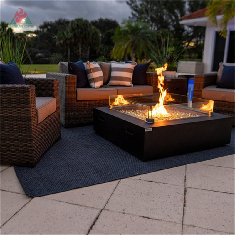 Corten steel fireplace patio Outdoor table top camping corten steel metal brazier fire pit